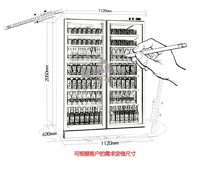 雙門(mén)便利店飲料展示柜（外置壓機(jī)）