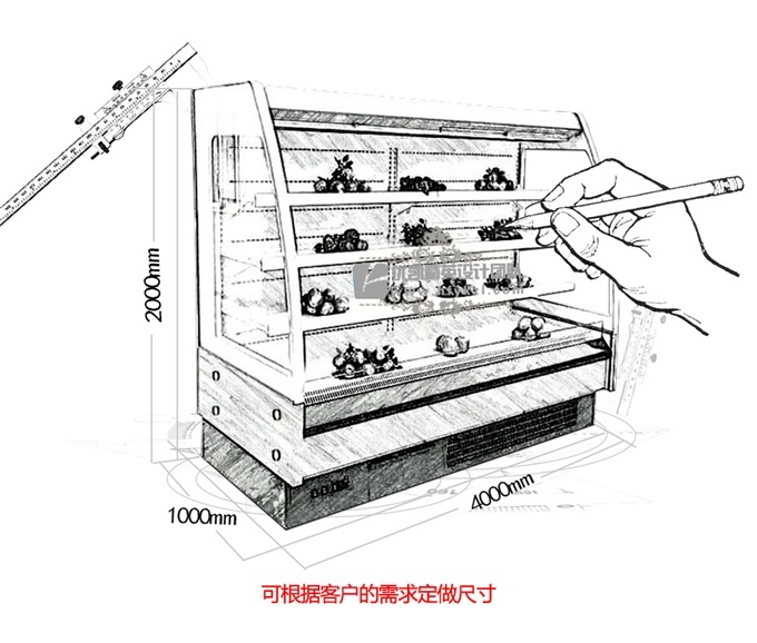 LF-DH大弧形水果風幕柜